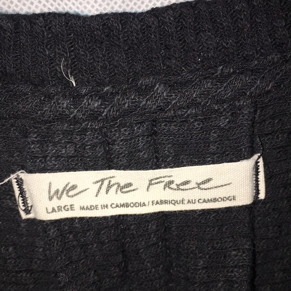 We The Free Black Long Sleeve Ribbed Top | Size Large - Picture 3 of 6